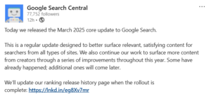 March 2025 core update